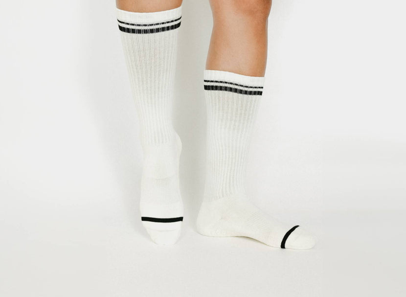 Varsity Crew Socks on white background