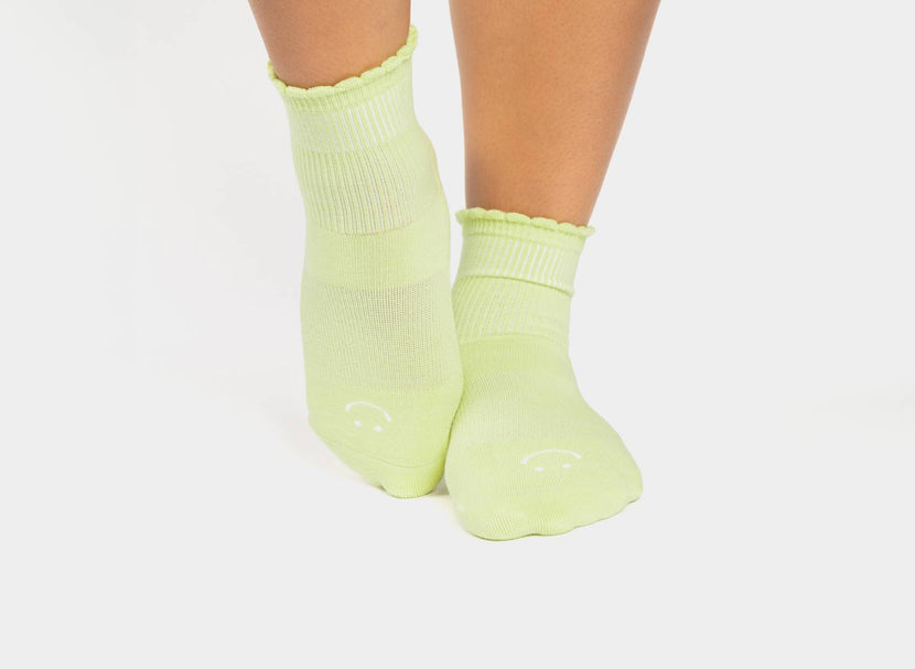 Happy Ankle Grip Socks on white background